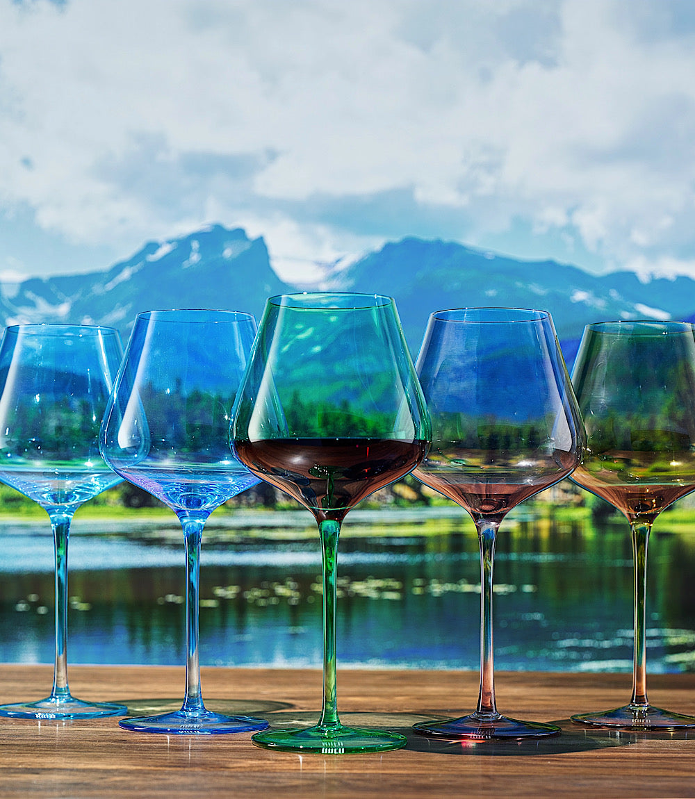 Colors Of Rocky Mountains Wine Glasses, Set Of 5