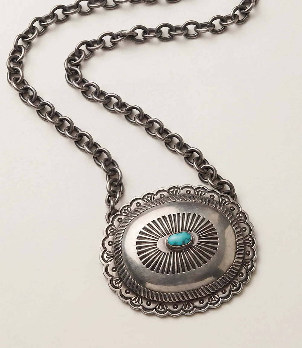 Embellished Sterling Silver Turquoise Necklace