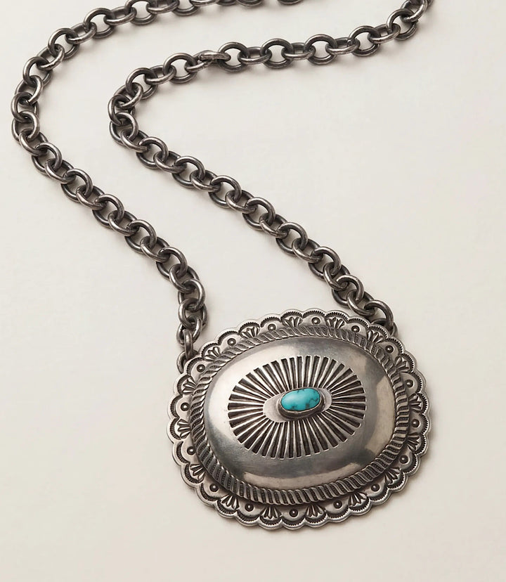 Embellished Sterling Silver Turquoise Necklace