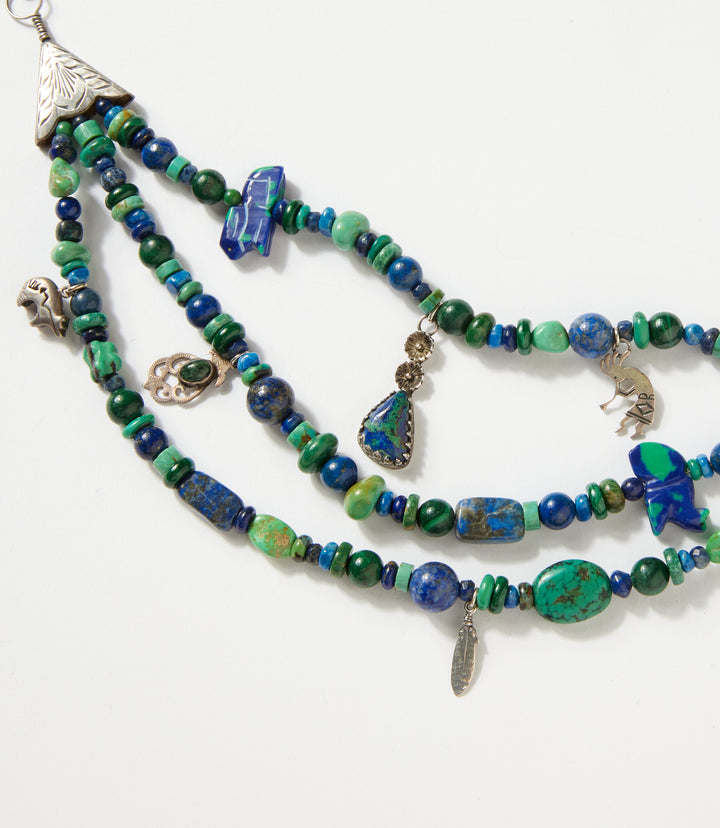 Vintage Turquoise & Lapis Multistrand Set