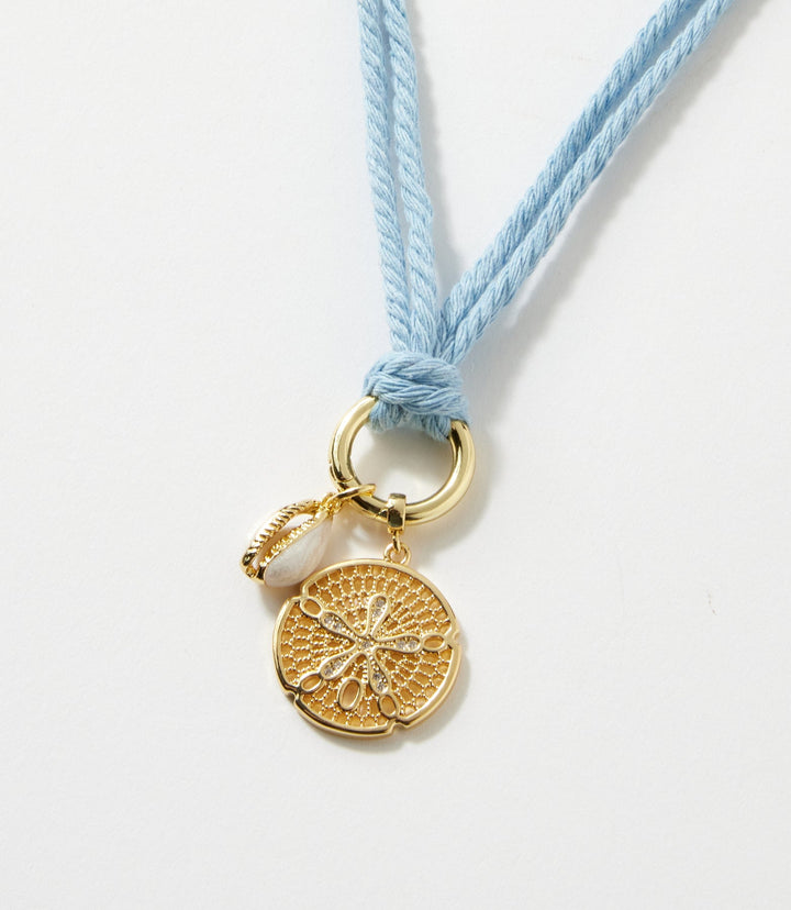 Cowrie Shell And Sand Dollar Cord Necklace