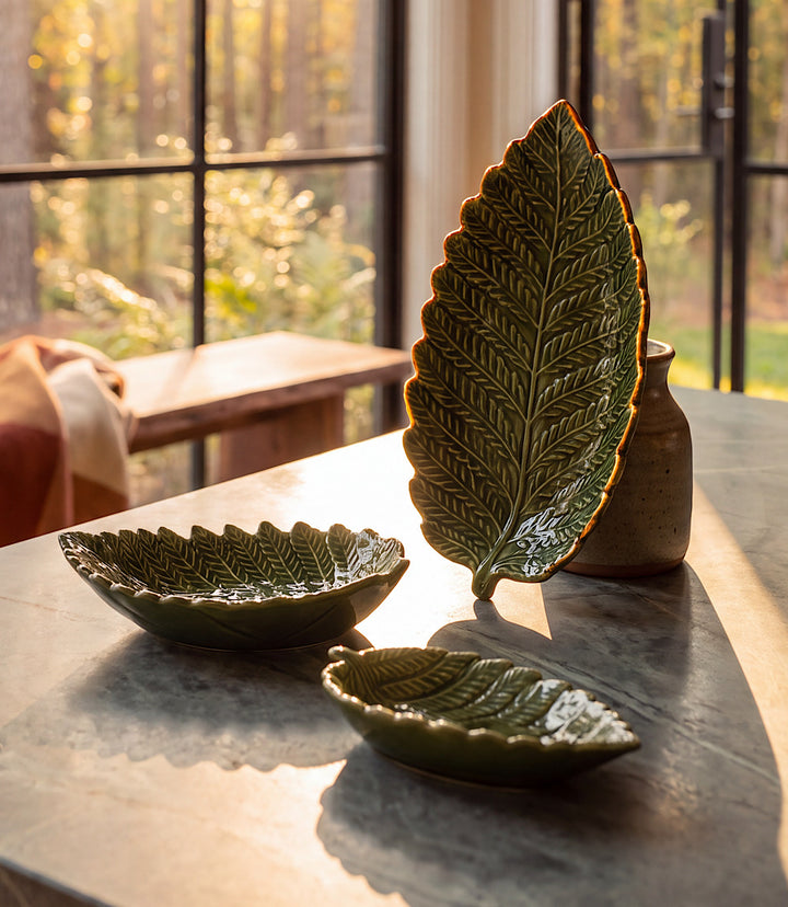 Fern Leaf Plates, Set Of 3
