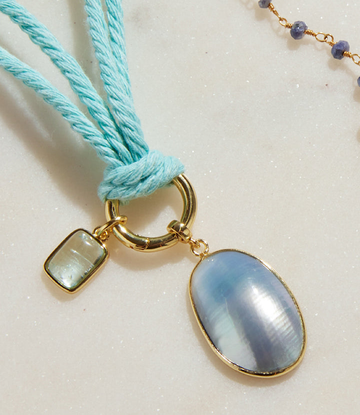 Pearl And Gemstone Cord Necklace