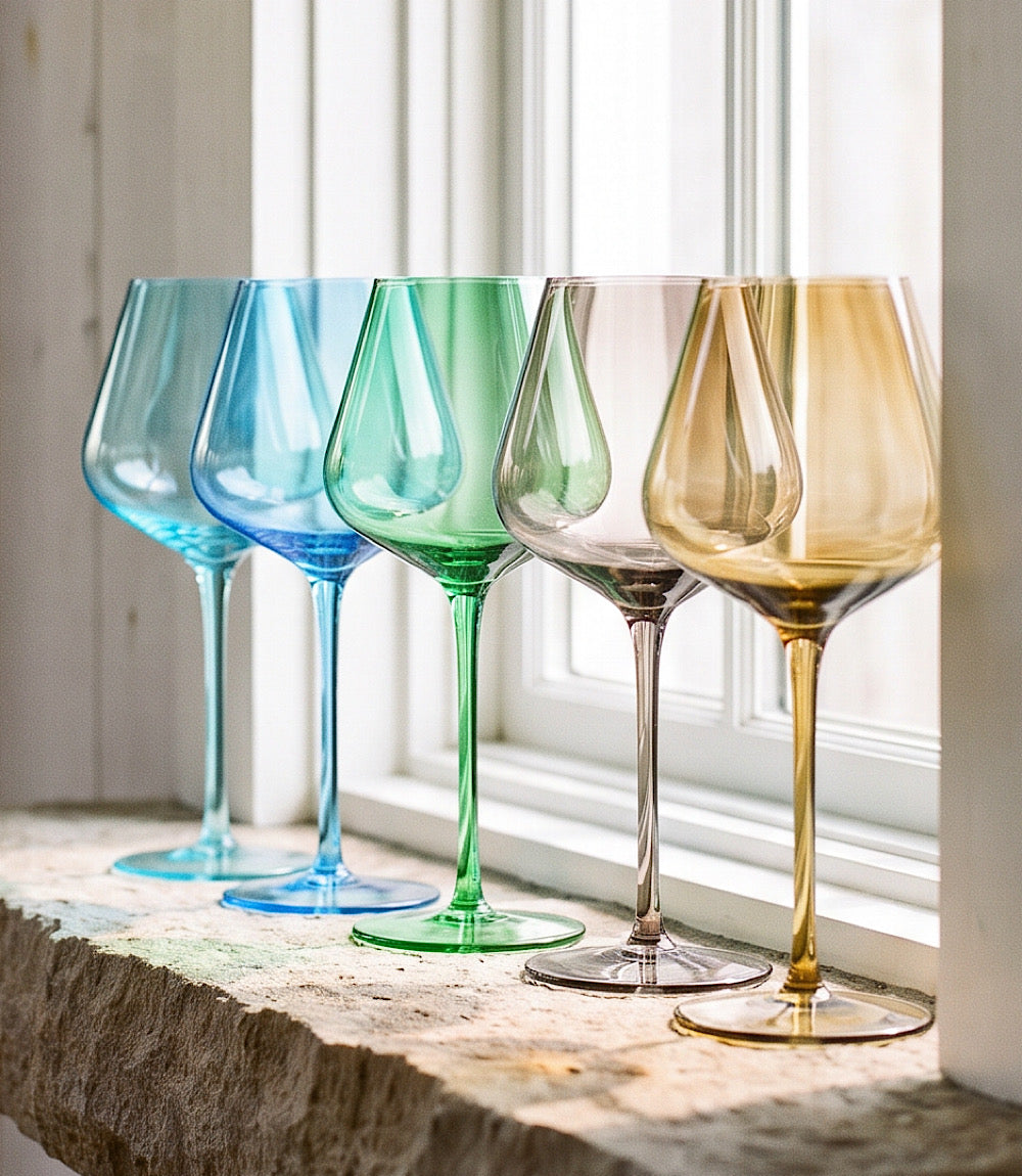 Colors Of Rocky Mountains Wine Glasses, Set Of 5