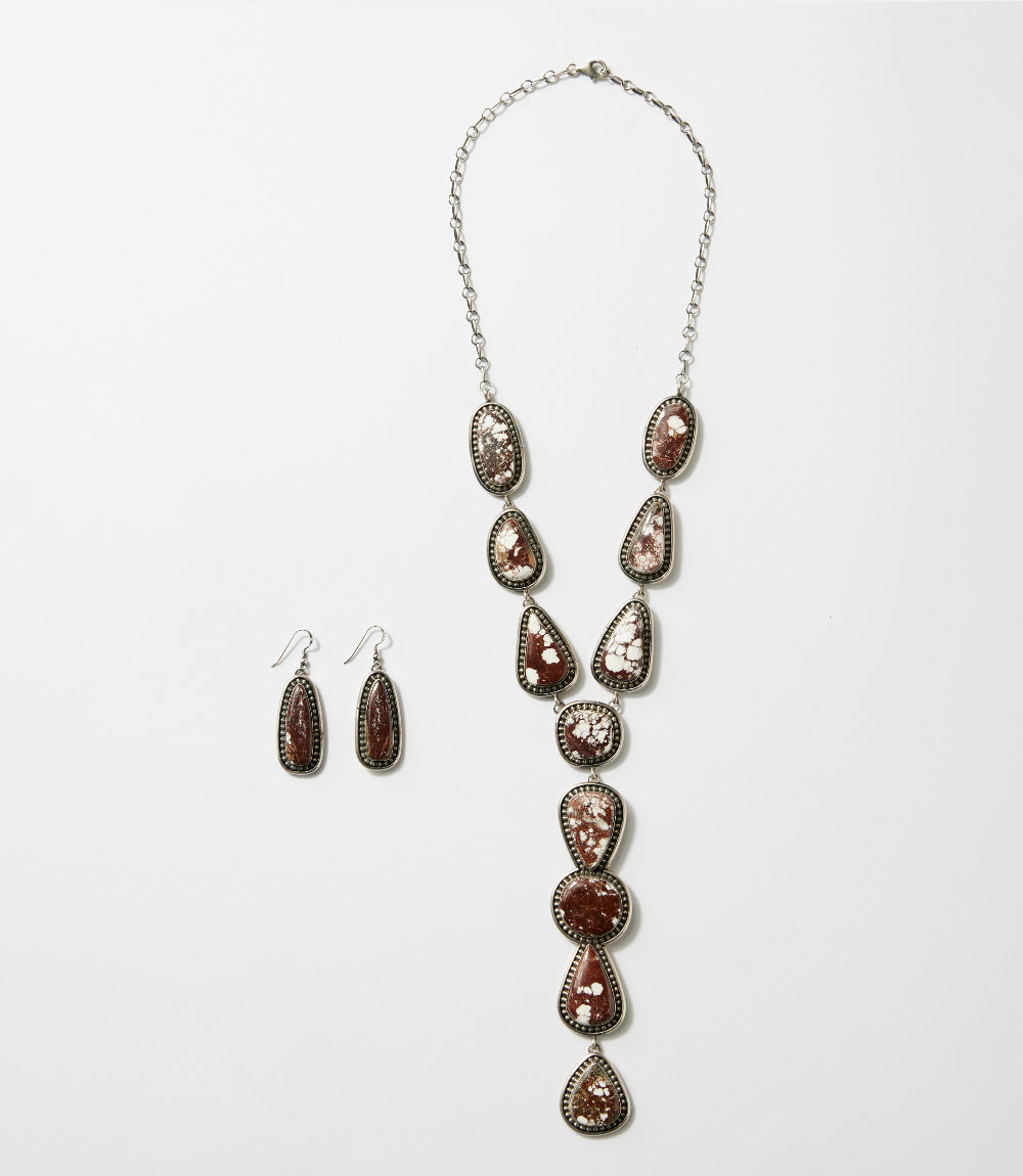 Wild Horse Turquoise Lariat Necklace & Earring Set