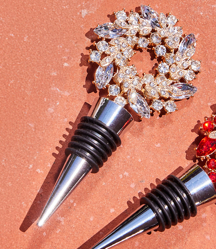 Jeweled Wreath Bottle Stopper
