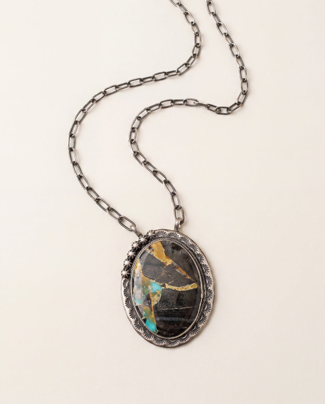 Blackjack Turquoise Pendant Necklace