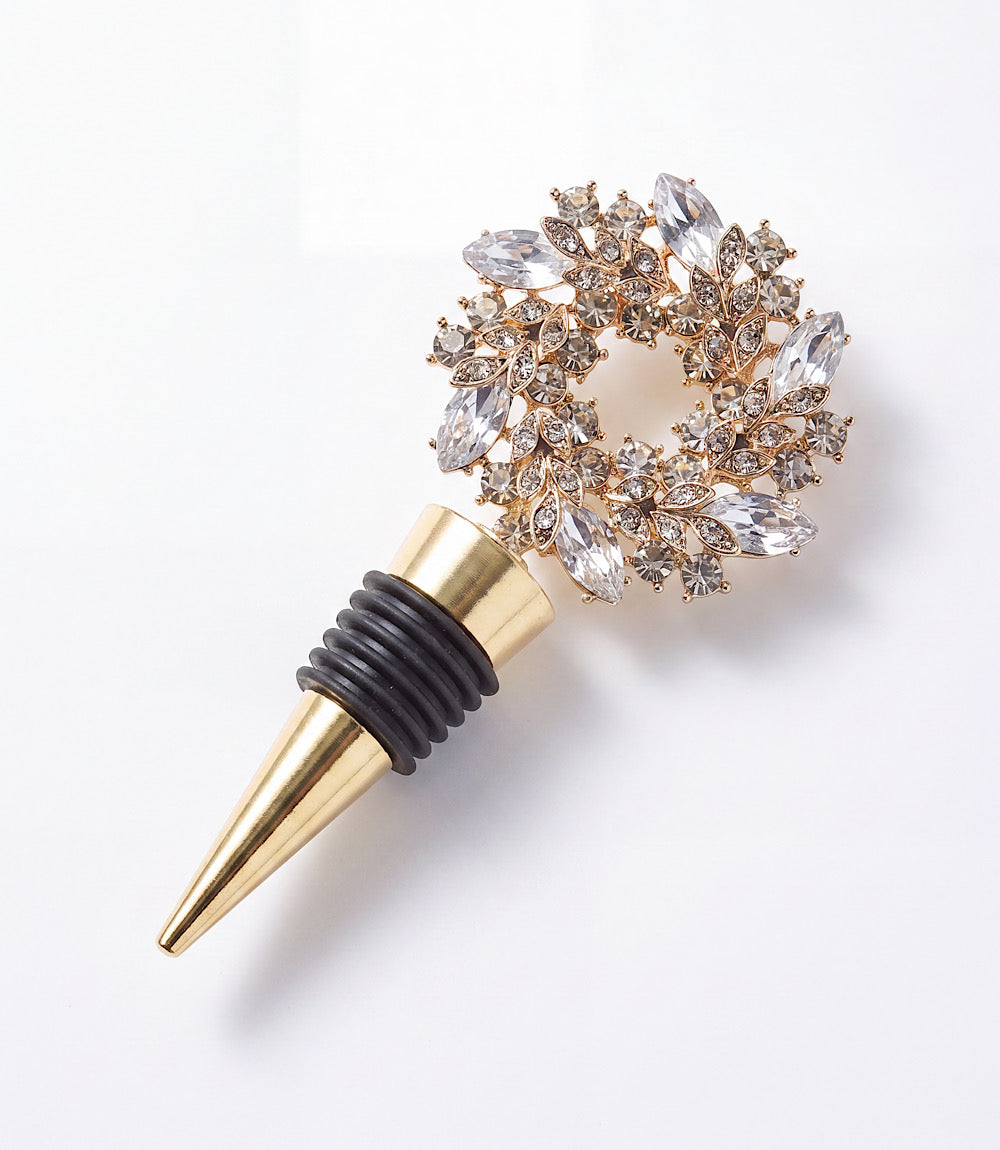 Jeweled Wreath Bottle Stopper