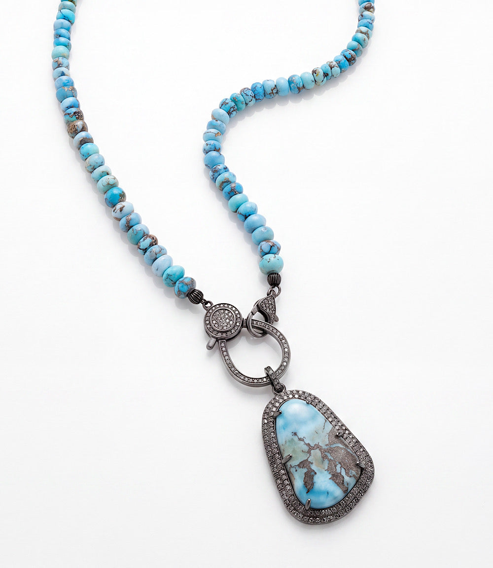 Golden Hill Crystal Pendant Beaded Necklace