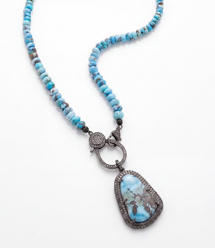 Golden Hill Crystal Pendant Beaded Necklace