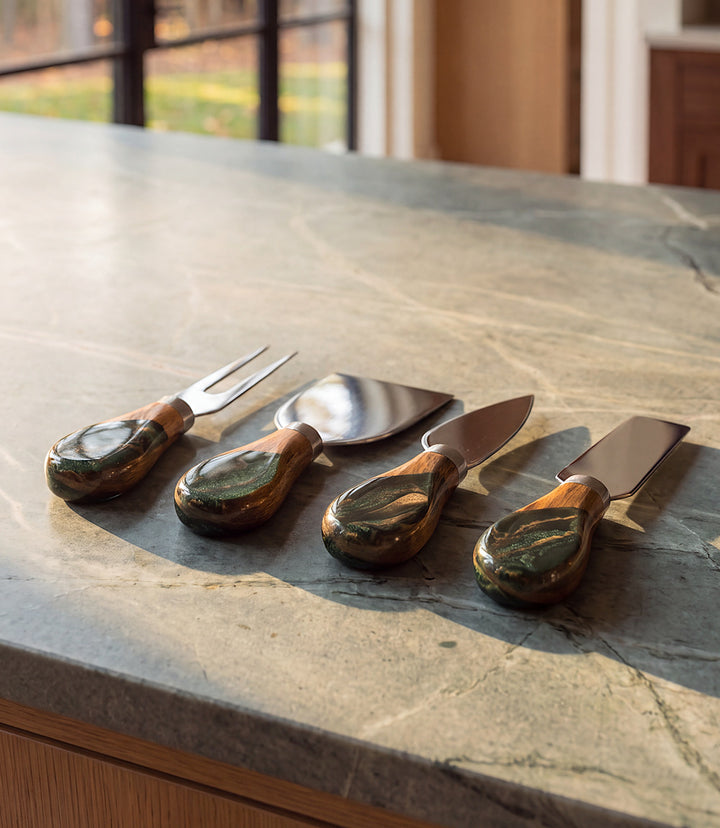 Resin Coated Wooden Cheese Knife Set
