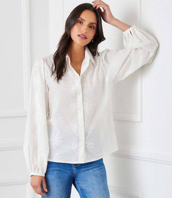 Embellished Puff Sleeve Shirt