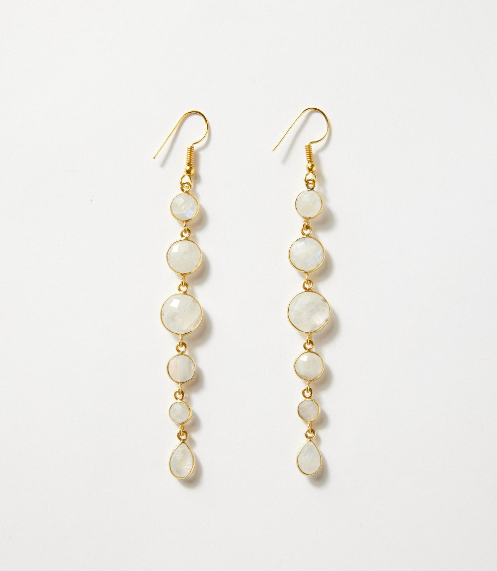 Dangling Moonstone Earrings