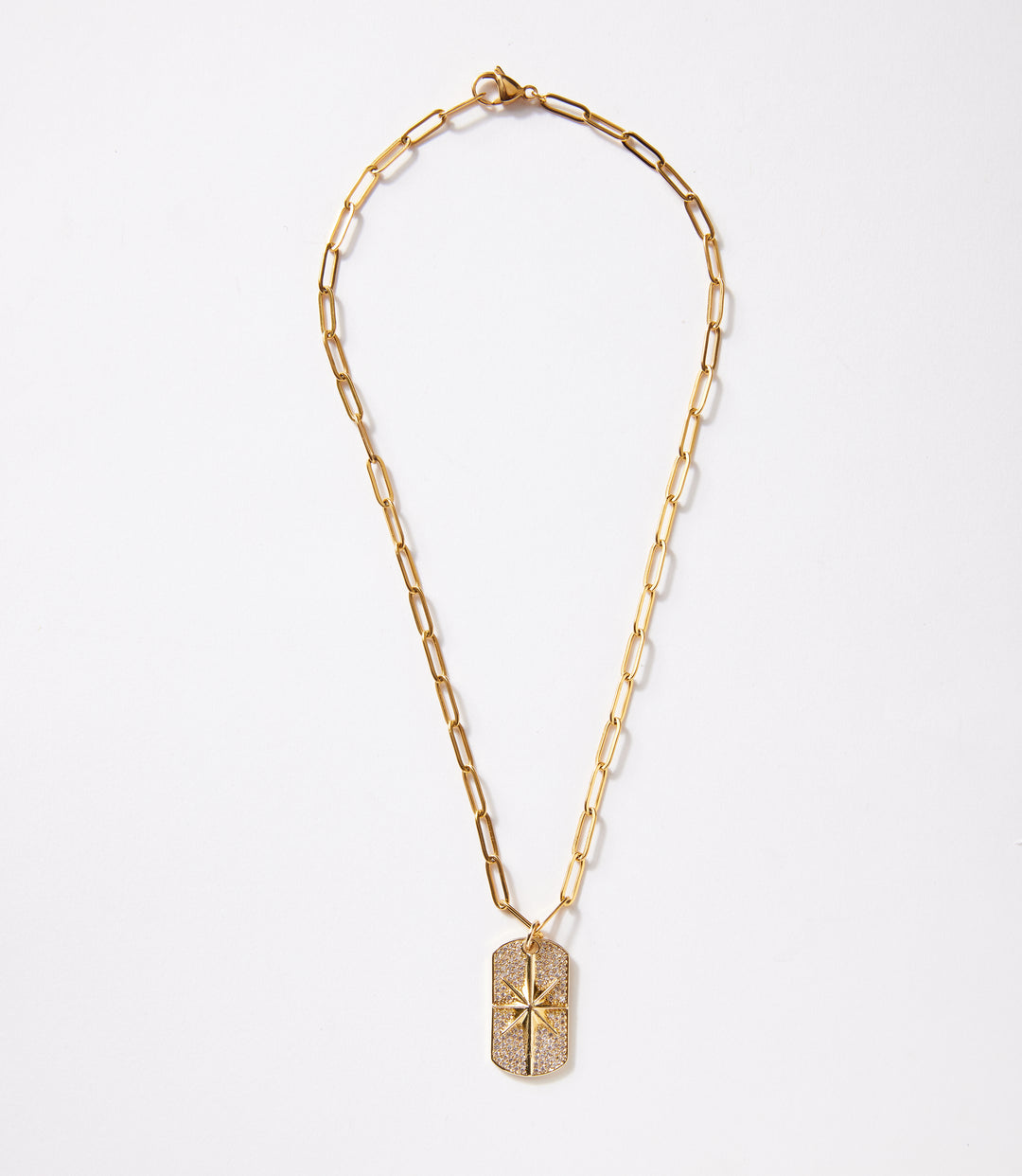 Pavé Star Tag Necklace