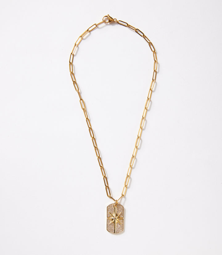 Pavé Star Tag Necklace