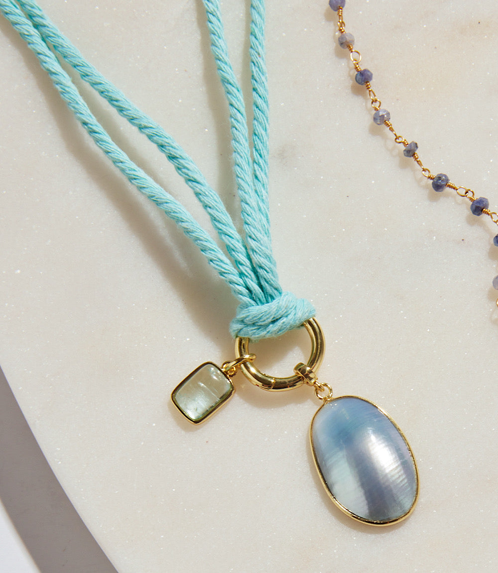 Pearl And Gemstone Cord Necklace