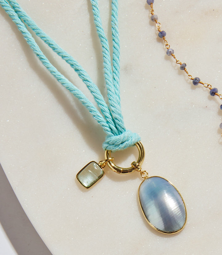 Pearl And Gemstone Cord Necklace