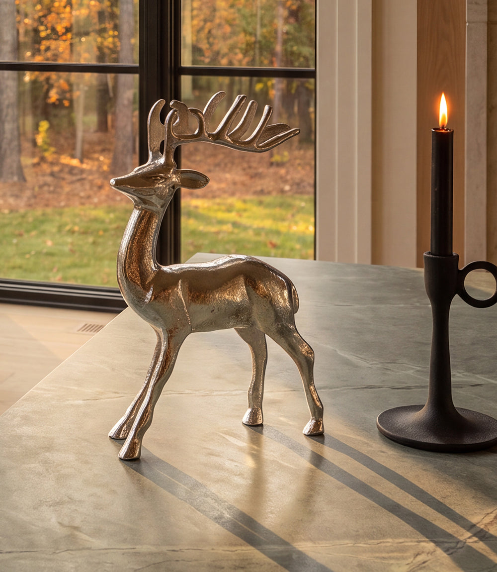 Metal Reindeer Sculpture