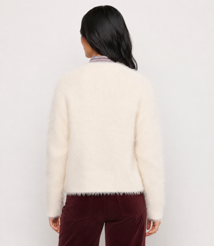 Eyelash Open Front Cardigan Sweater