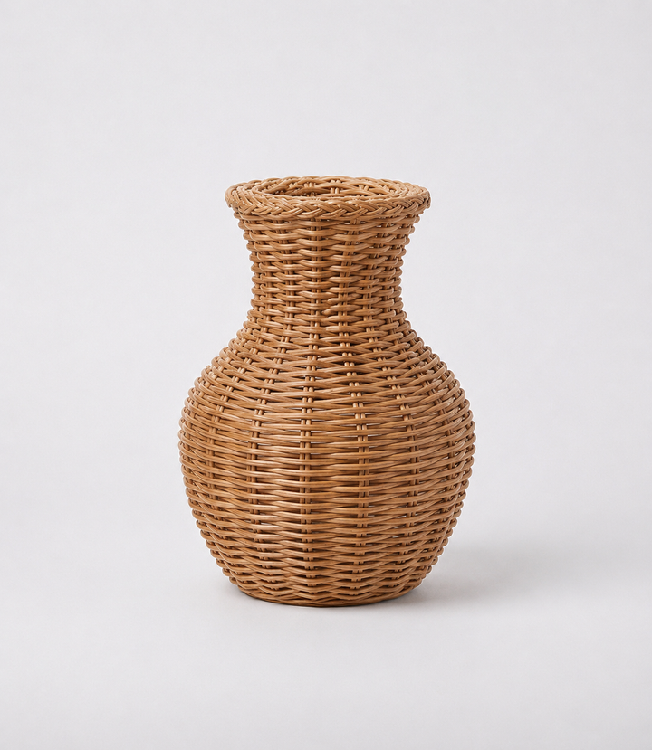 Carmel Bell Basket Weave Resin Vase