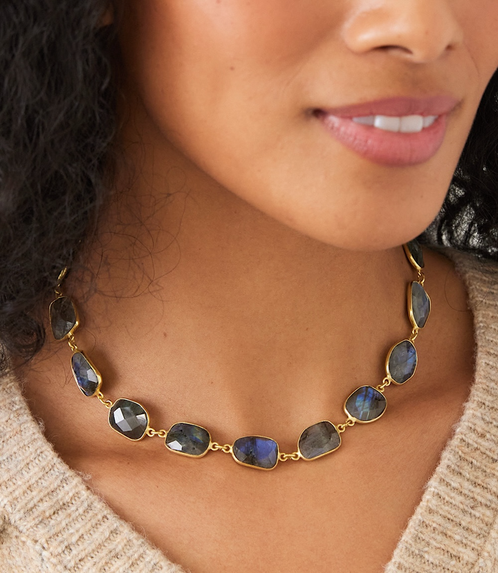 Gemstone Bezel Necklace