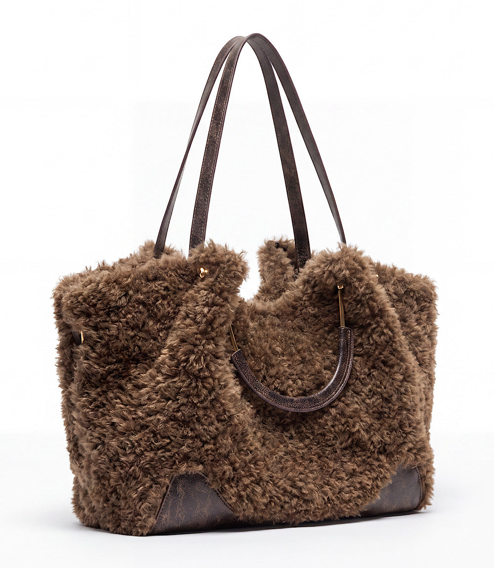 Dolce Vita Nomad Double Handle Fuzzy Tote