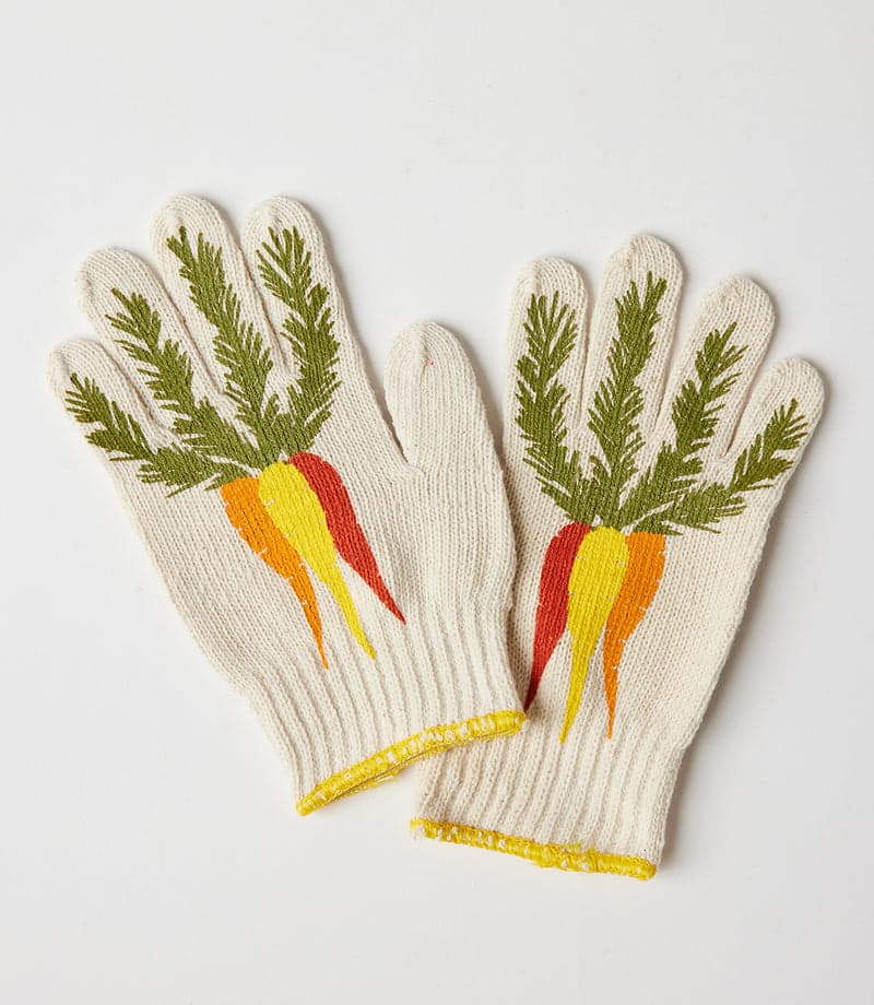 Carrot Print Gardening Gloves