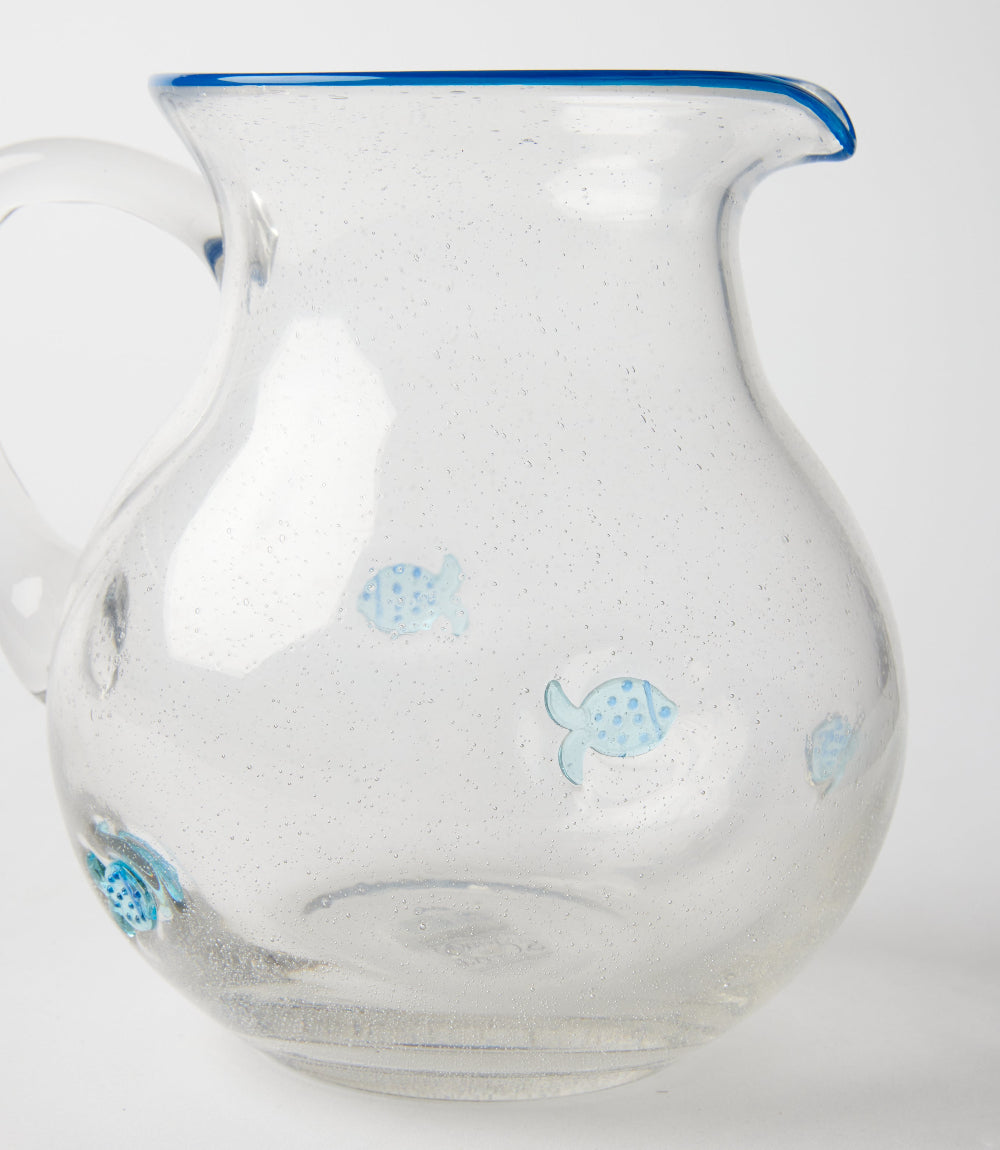 Fish Bubble Glass Serving Pitcher
