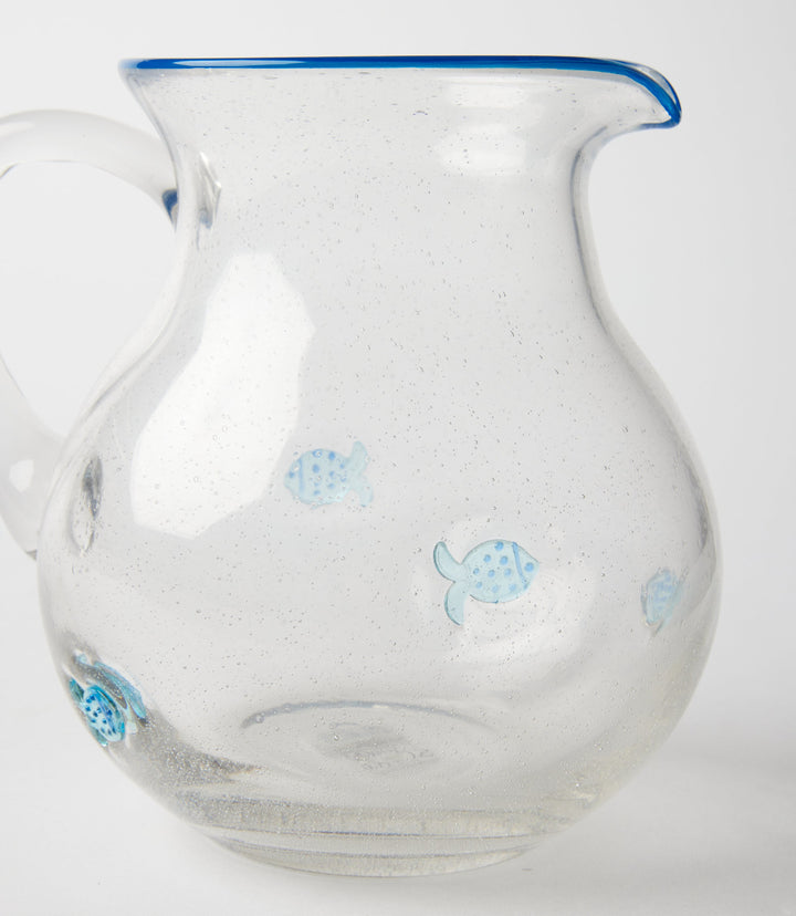 Fish Bubble Glass Serving Pitcher