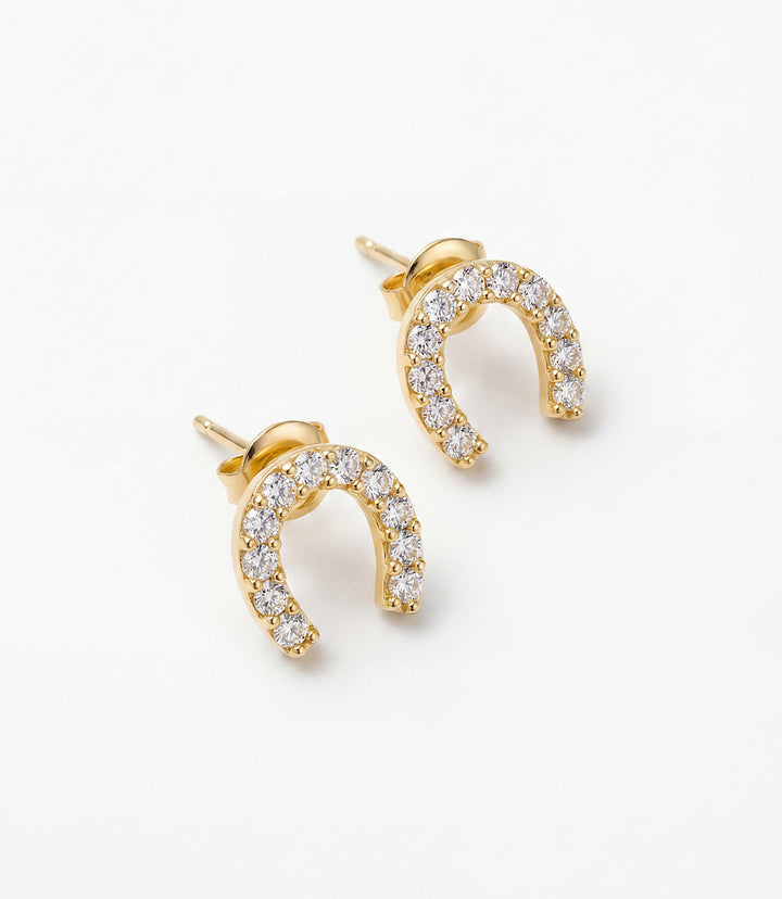 Pavé Horseshoe Earrings