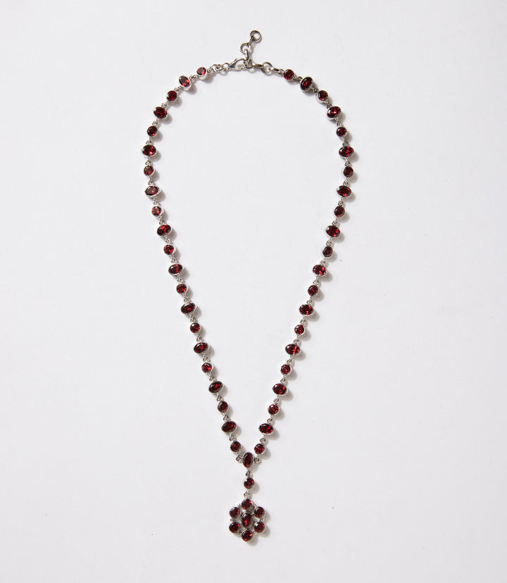 Sterling Silver Garnet Gemstone Necklace