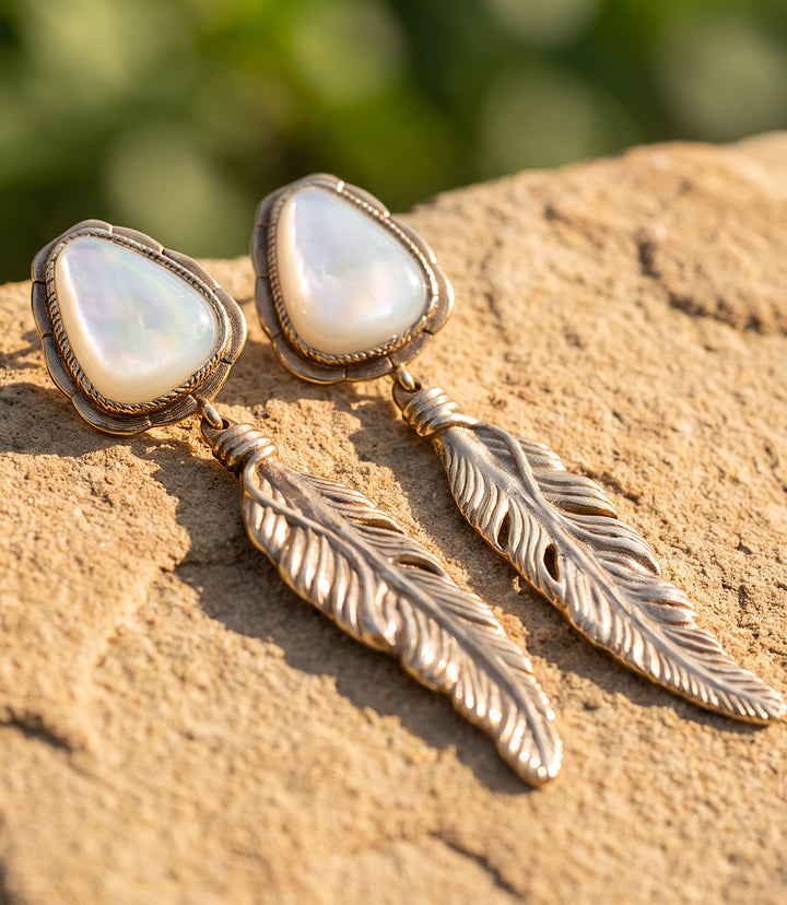 Desert Plume Golden Feather Earrings