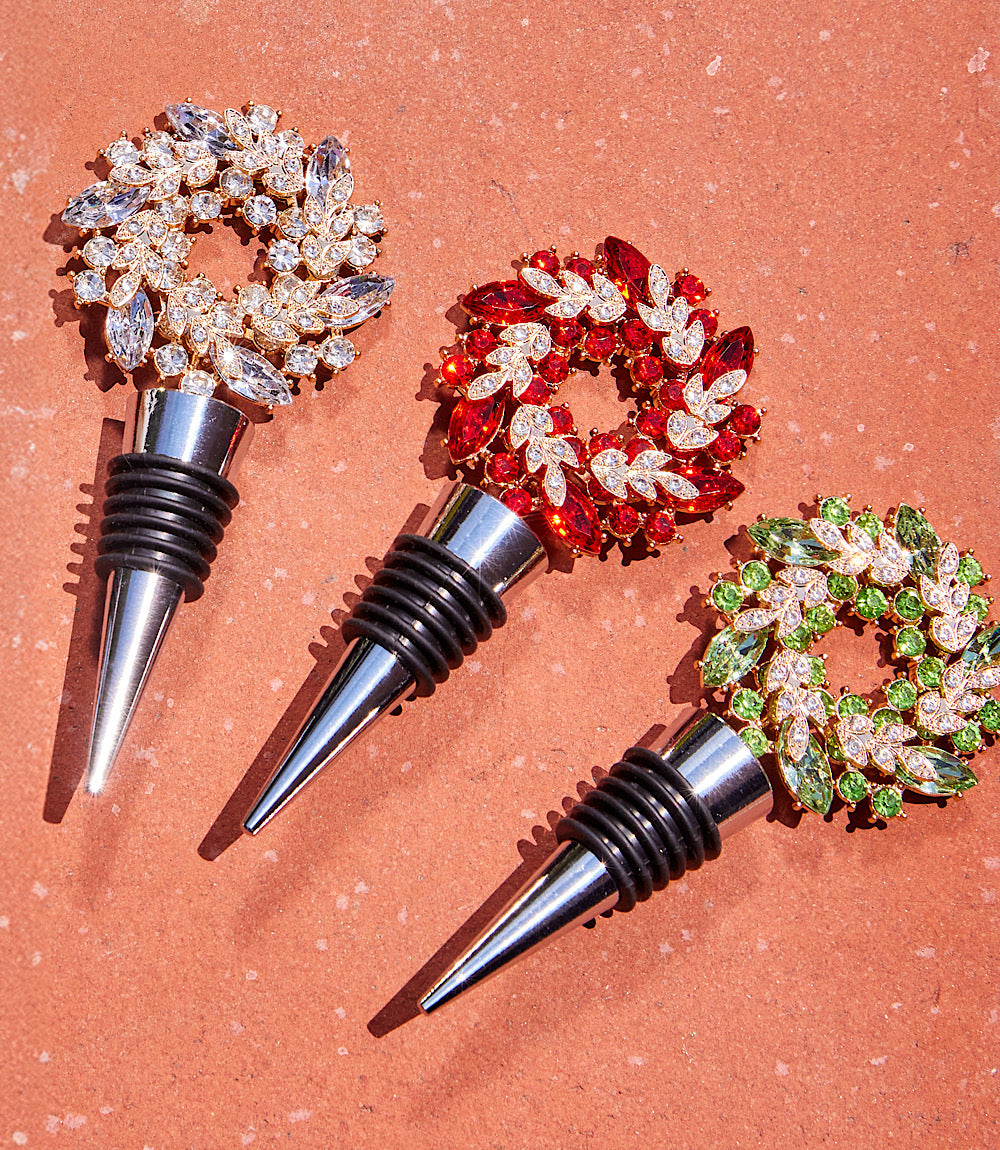 Jeweled Wreath Bottle Stopper