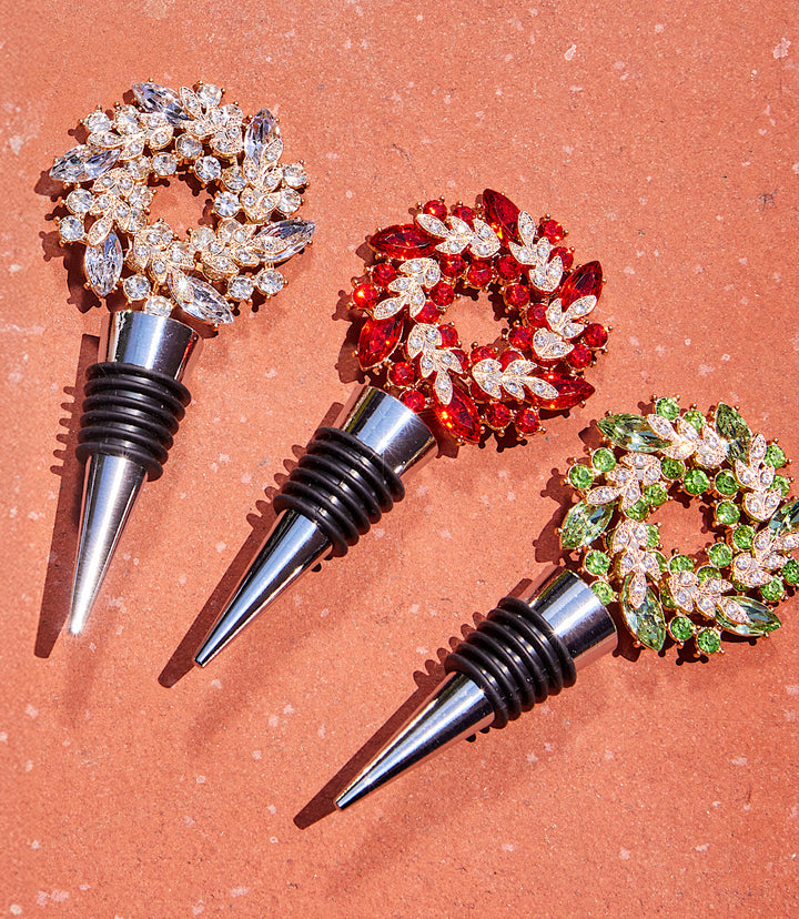 Jeweled Wreath Bottle Stopper