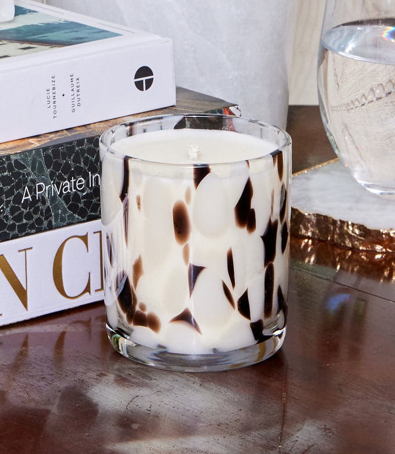 Black & White Glass Candle