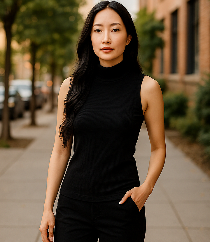 Ribbed Turtleneck Tank