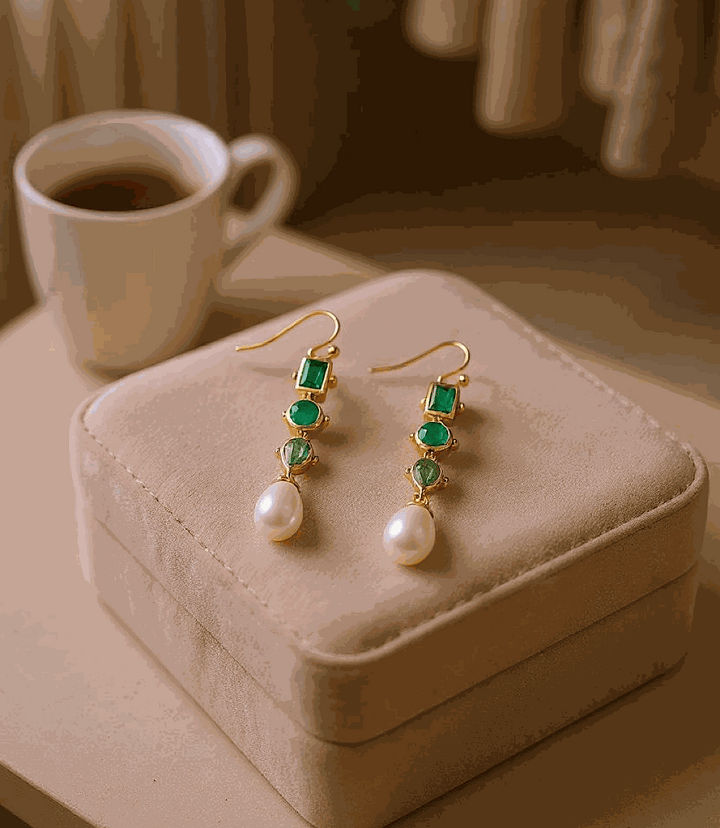 Multi Gemstone Drop Earrings