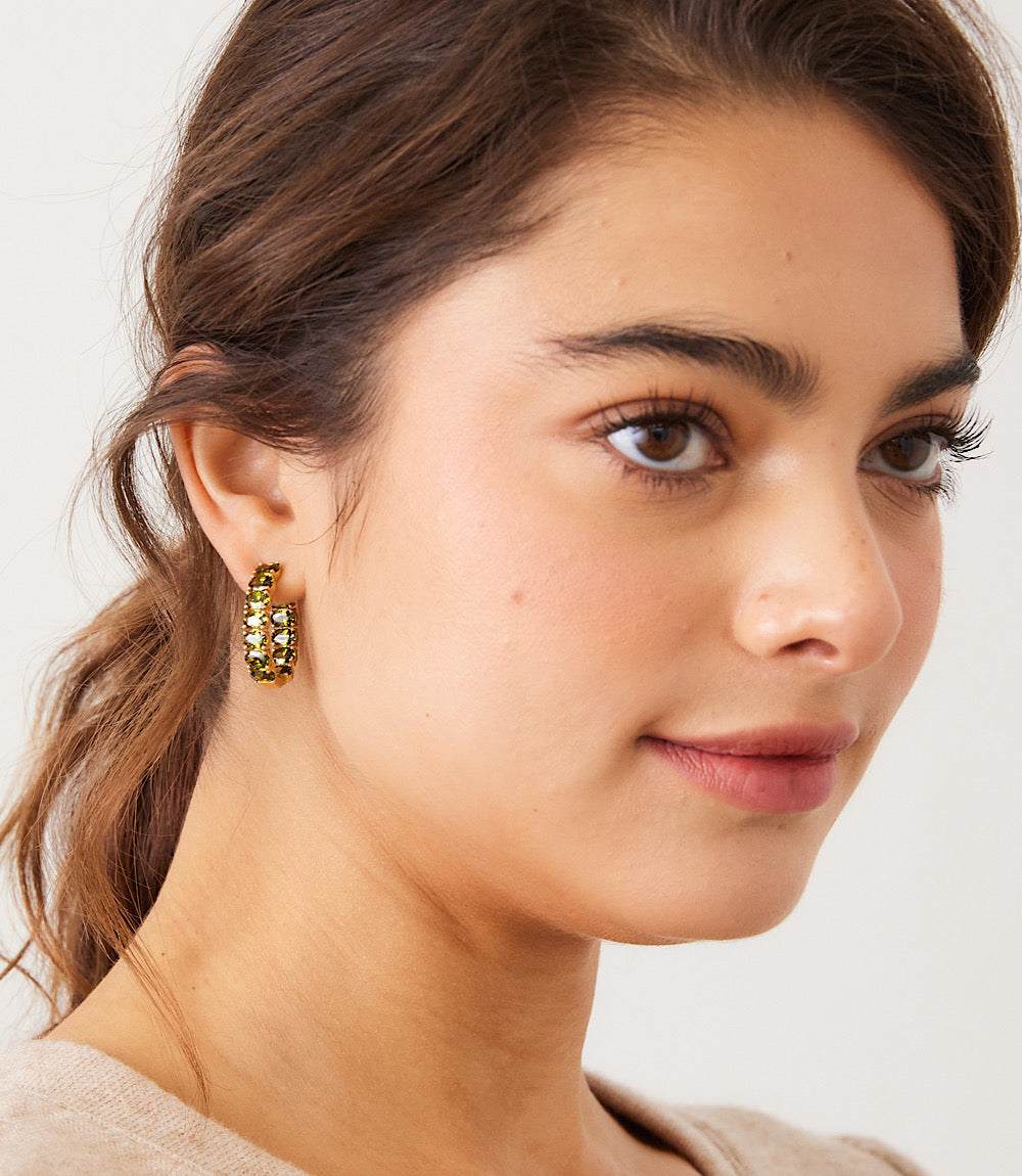 Gemstone Hoop Earrings