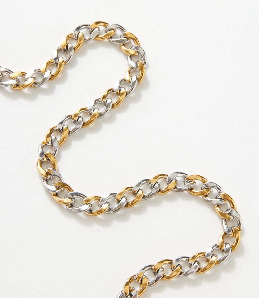 Mixed Gold And Silver Chain Necklace