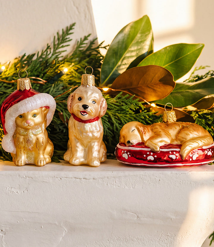 Cockapoo Puppy Glass Ornament