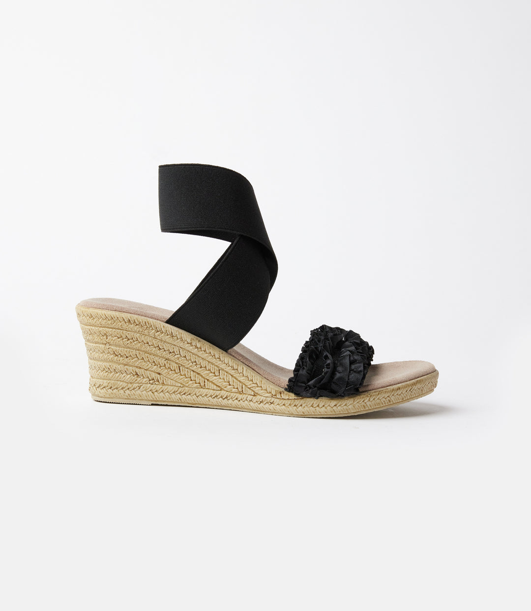 Carolina Ruffle Espadrille Wedge Sandals