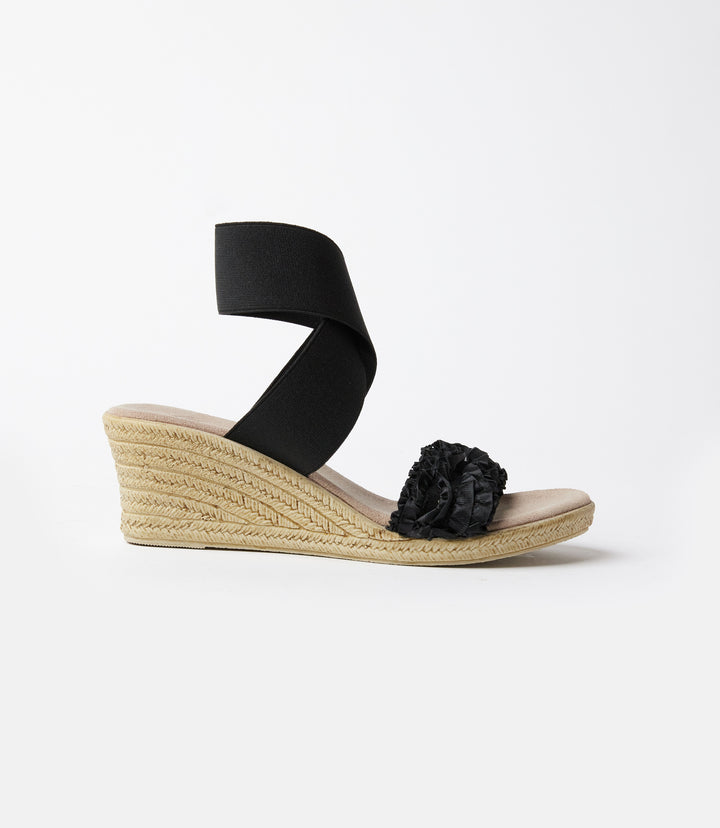 Carolina Ruffle Espadrille Wedge Sandals