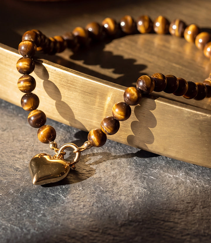 Beaded Heart Toggle Necklace