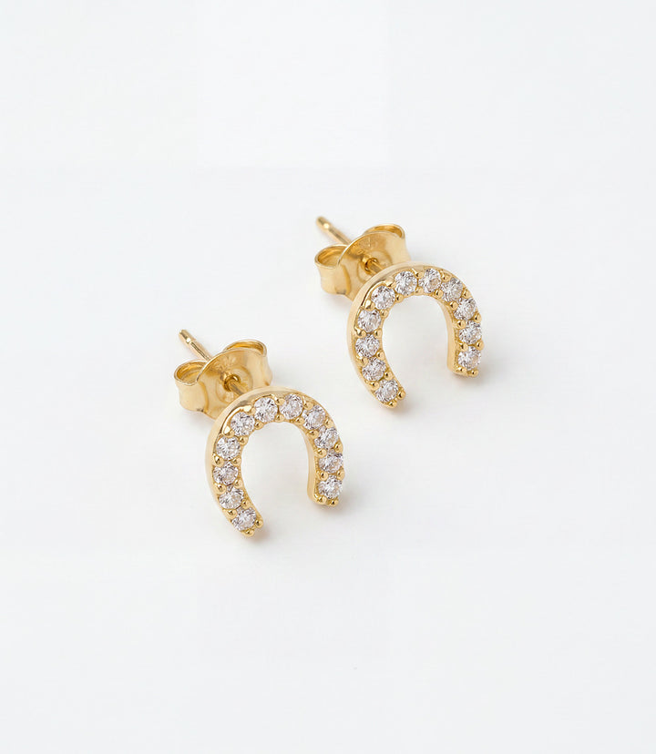 Pavé Horseshoe Earrings