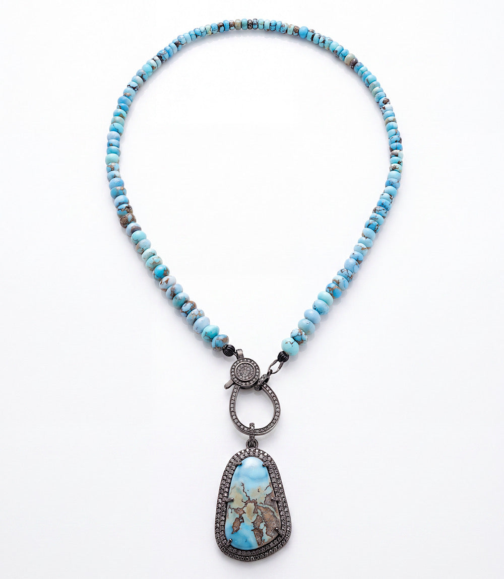 Golden Hill Crystal Pendant Beaded Necklace