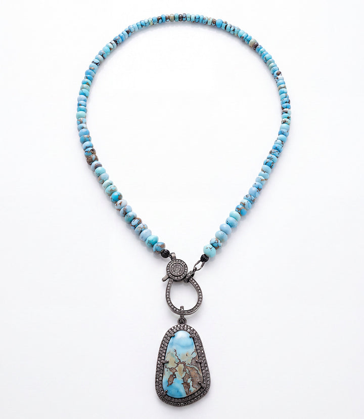 Golden Hill Crystal Pendant Beaded Necklace