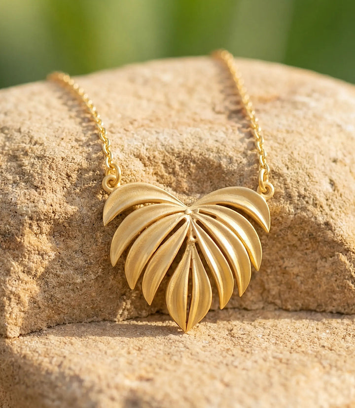 Tropical Leaf Pendant Necklace