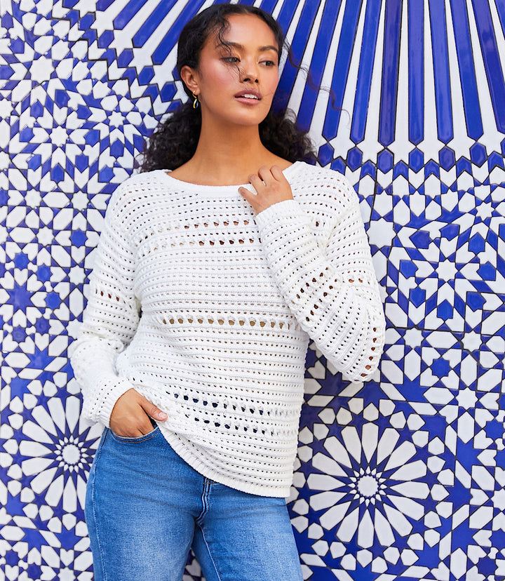 Boatneck Crochet Sweater