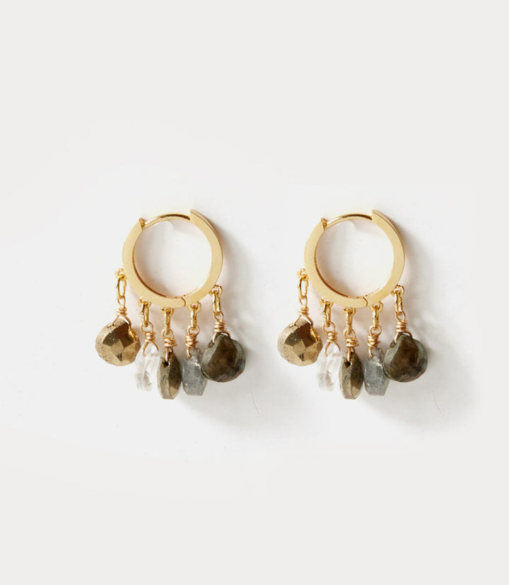 Gemstone Huggie Earrings