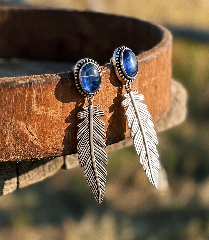 Embellished Feather Earrings